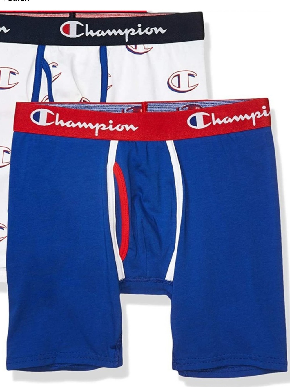 CHAMPION Men’s Boxer Briefs Shorts Blue Red M Medium EUC $25